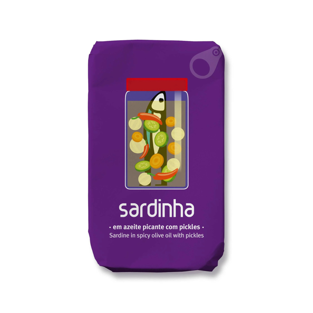 Sardinha - sardiner i kryddig olivolja med pickles