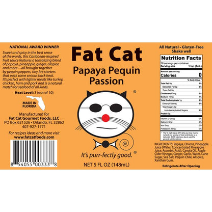 Fat Cat - Papaya Pequin Passion Hot Sauce