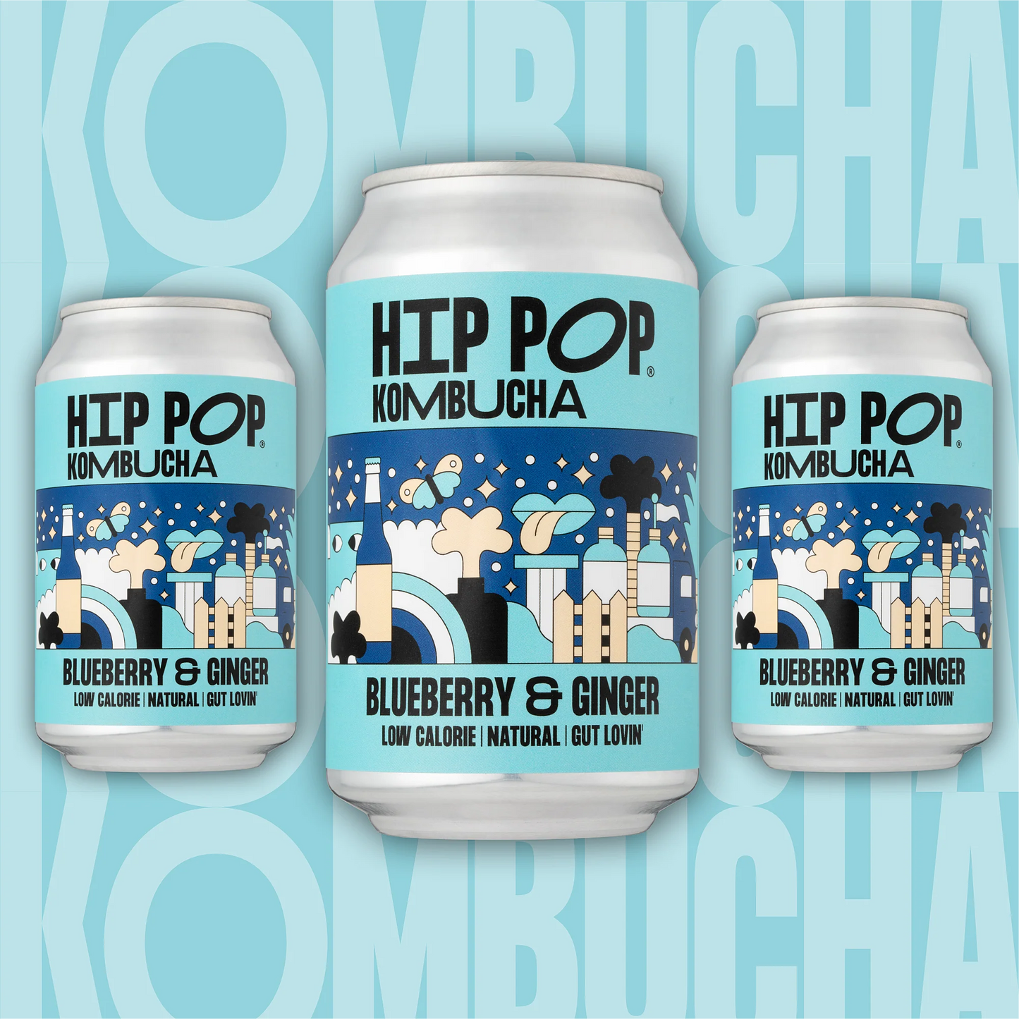 Hip Pop Kombucha - Blåbär & Ingefära