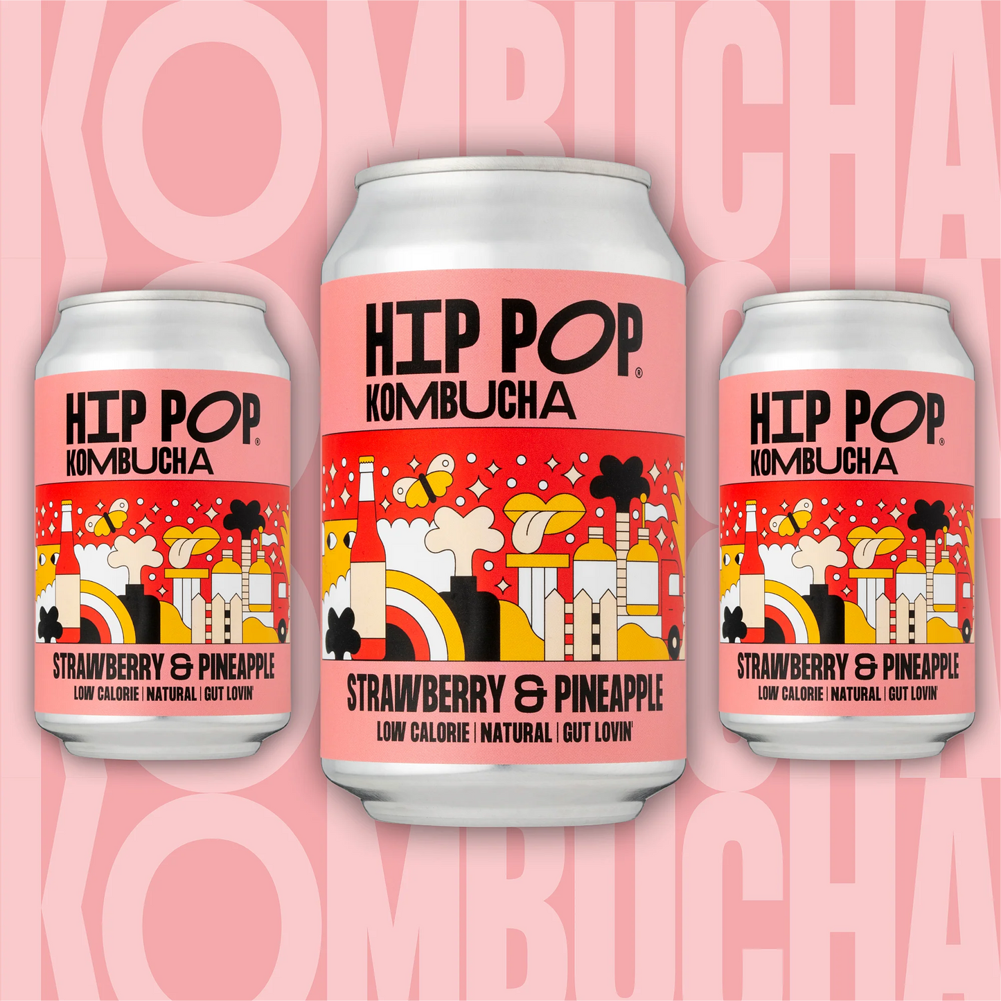 Hip Pop Kombucha - Jordgubb & Ananas