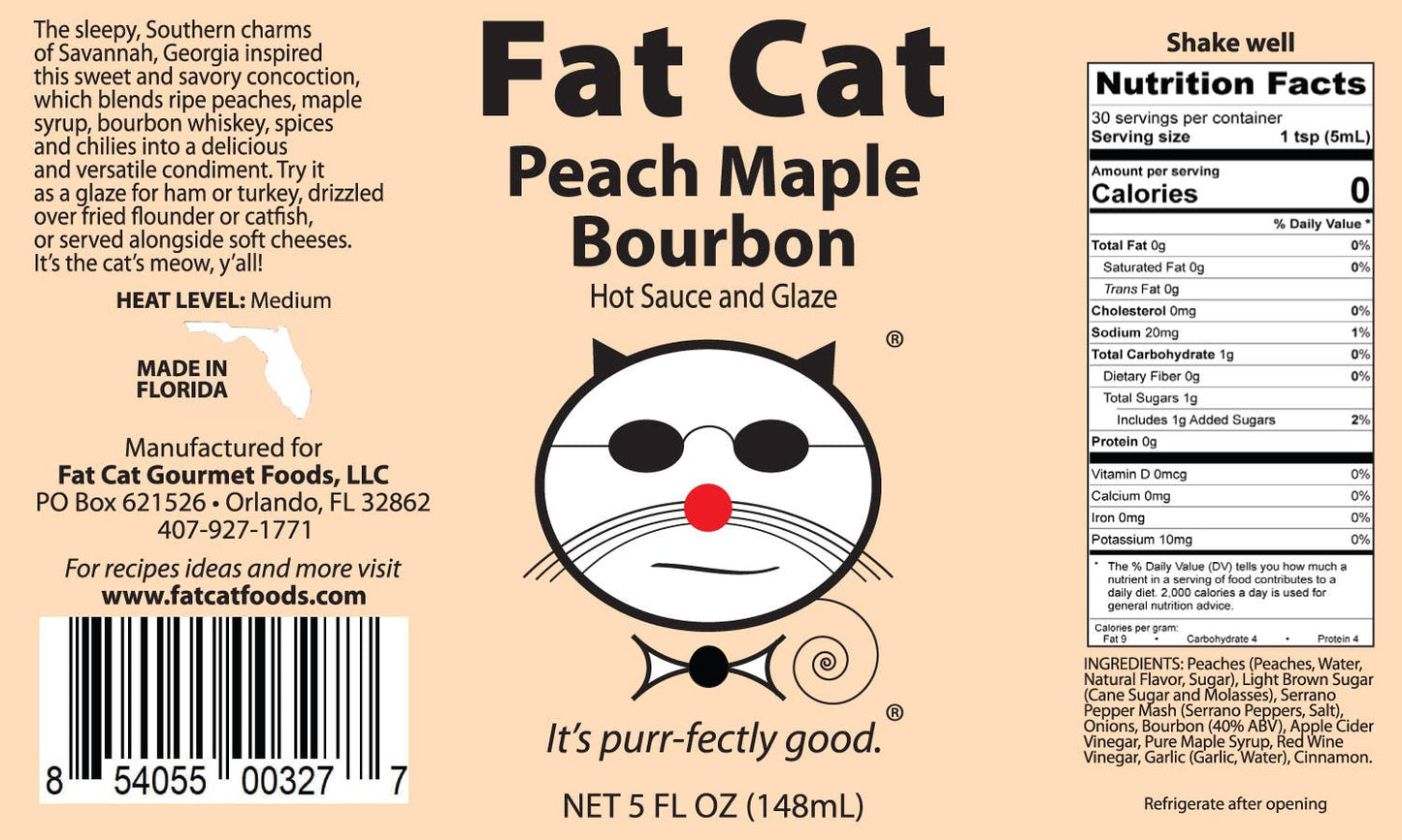 Fat Cat - Peach Maple Bourbon Hot Sauce