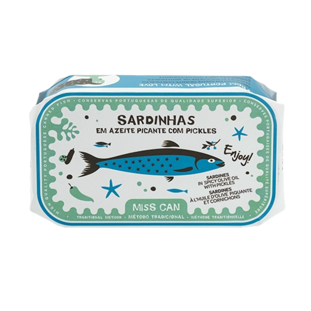 Miss Can - Sardiner i olivolja med chili & pickles | 120 g