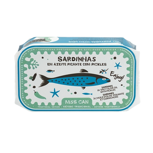 Miss Can - Sardiner i olivolja med chili & pickles | 120 g