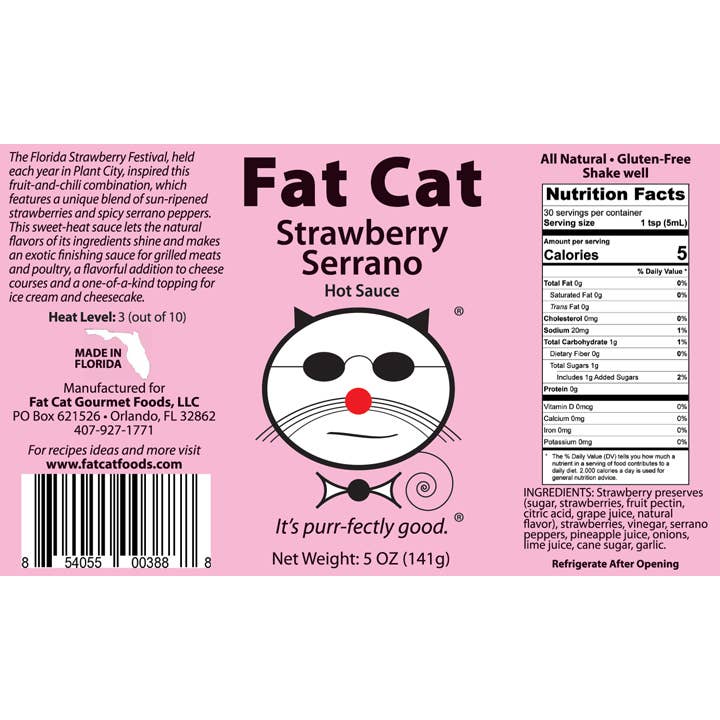 Fat Cat - Strawberry Serrano Hot Sauce
