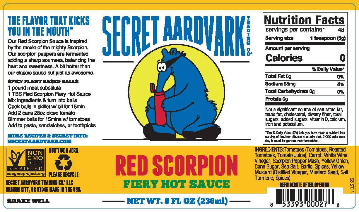 Secret Aardvark - Red Scorpion Fiery Hot Sauce (Trinidad Moruga Scorpion)