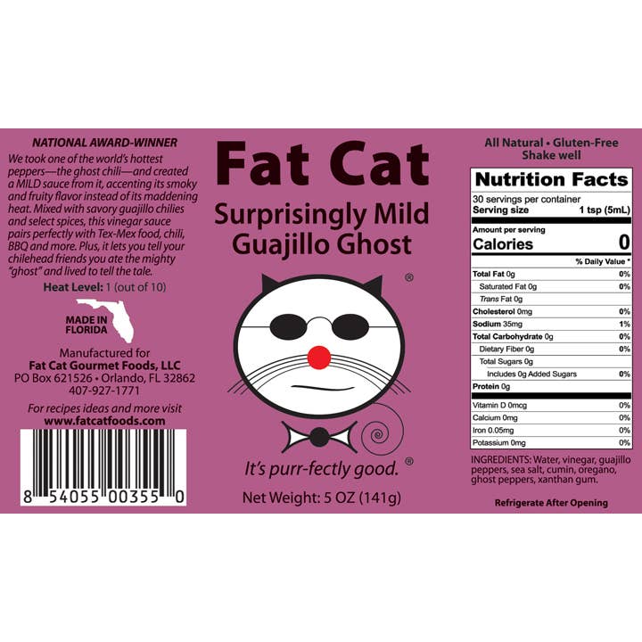 Fat Cat - Surprisingly Mild Guajillo Ghost Hot Sauce